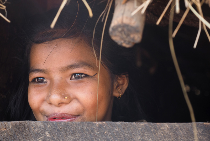 Lächelndes Mädchen aus Nepal