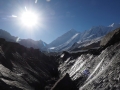 Minapin-Gletscher mit Morgensonne